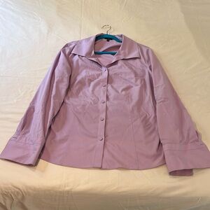 Talbots 14 W lavender dress shirt with long cuffs.